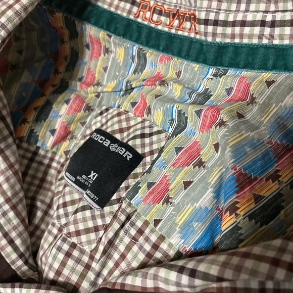 Rocawear Brown Casual Button Down Shirt - Picture 9 of 11